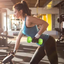 Ensemble d'haltères courtes total 10 Kg - collaboration Aosom.fr x FFHandball - paires de 0,5/1/1,5/2 Kg avec malette - métal PU multicolore