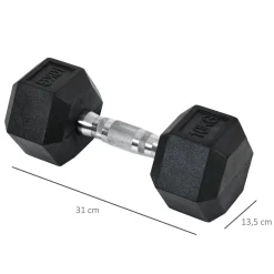 Ensemble d'haltères courtes total 20 Kg - entraînement musculaire & haltérophilie - acier caoutchouc noir