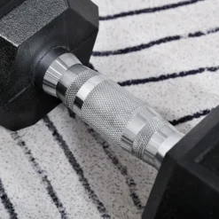 Ensemble d'haltères courtes total 20 Kg - entraînement musculaire & haltérophilie - acier caoutchouc noir