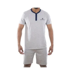 Ensemble homme Pyjama court T-shirt col tunisien