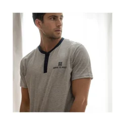 Ensemble homme Pyjama court T-shirt col tunisien