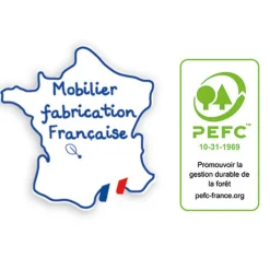 Ensemble Lit bébé combiné 60x120 cm évolutif en 90x190 cm + armoire NEW BASIC Boutons Etoile Gris