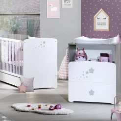 Ensemble Lit bébé 60x120 cm + commode à langer NEW NAO