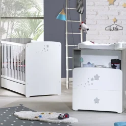 Ensemble Lit bébé 60x120 cm + commode à langer NEW NAO