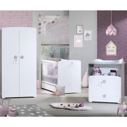 Ensemble Lit bébé 60x120 cm + commode à langer NEW NAO