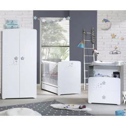 Ensemble Lit bébé 60x120 cm + commode à langer NEW NAO