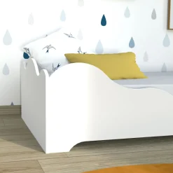 Ensemble Lit 90x190cm avec sommier COTON + matelas mousse 90 x 190 cm DIONE