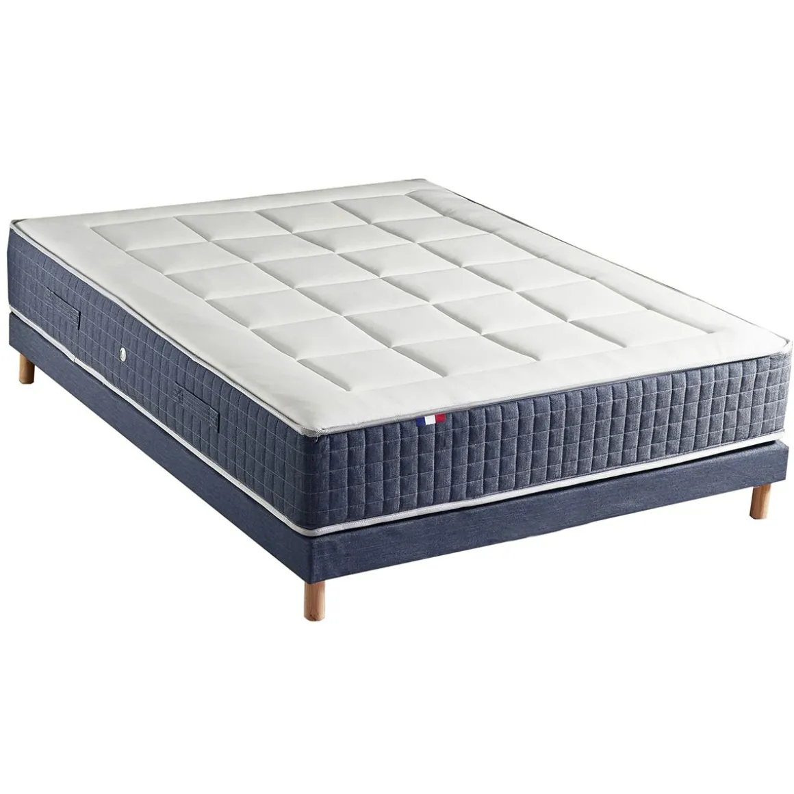 Ensemble Literie 30 cm accueil mémoire de forme + ressorts ensachés 140x190 cm KING STYLE