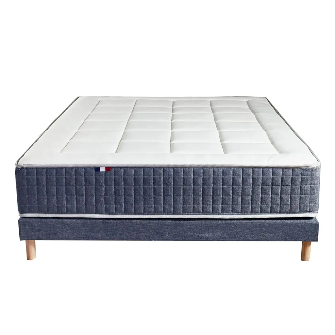 Ensemble Literie 30 cm accueil mémoire de forme + ressorts ensachés 140x190 cm KING STYLE