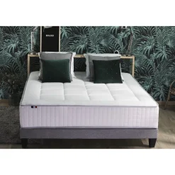 Ensemble Literie matelas 672 ressorts ensachés 30cm et sommier 140x190 cm KING PALACE