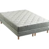 Ensemble matelas 792 Ressorts 7 zones Face hiver/été 160x200 cm + 2 sommiers 80x200 cm vert Céladon HYGGE