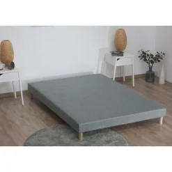 Ensemble matelas 792 Ressorts 7 zones Face hiver/été + sommier vert Céladon 160x200 cm HYGGE