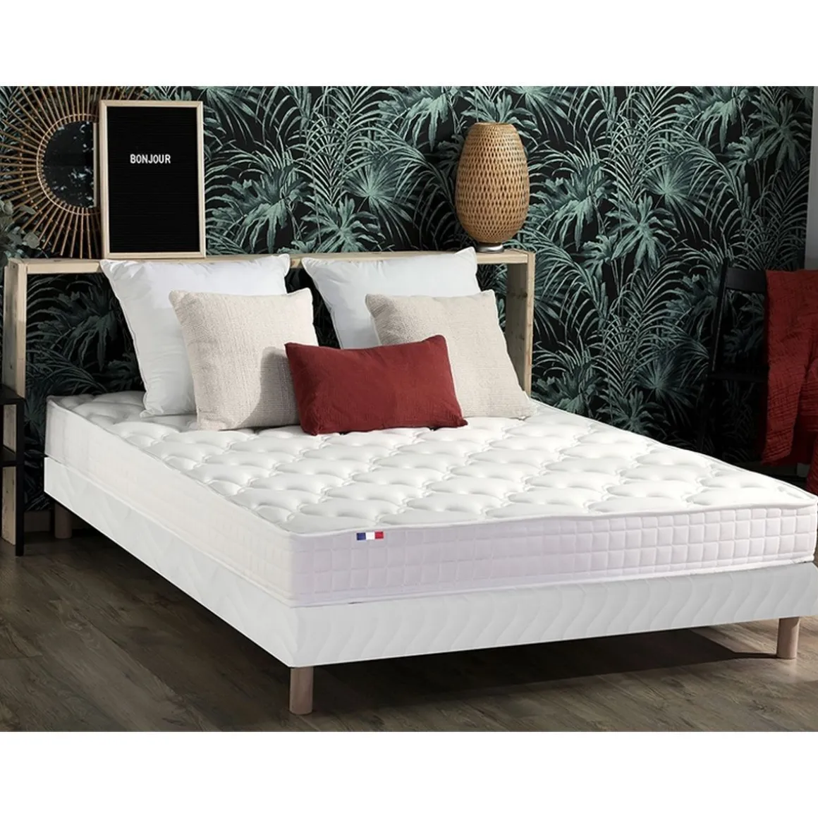 Ensemble Matelas accueil mémoire de forme + Sommier 140 x 190 cm MAM AZUR