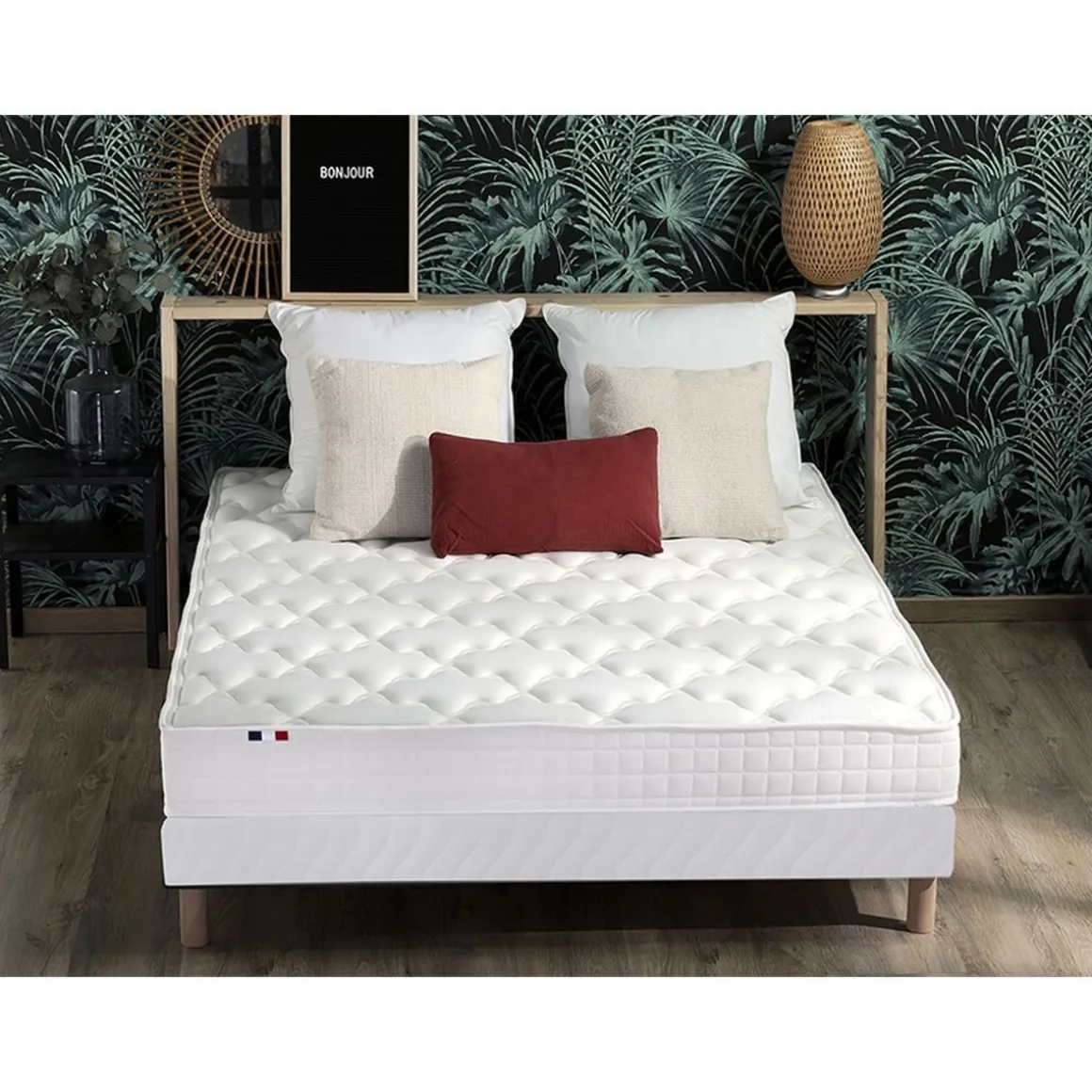 Ensemble Matelas accueil mémoire de forme + Sommier 140 x 190 cm MAM AZUR