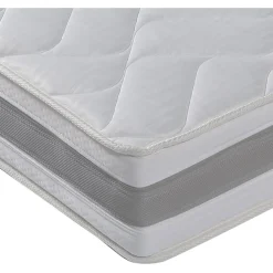 Ensemble matelas ressorts TEMPO GREY+ sommier déco gris 180x200 cm