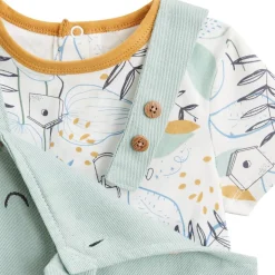 Ensemble salopette bébé en chambray et t-shirt Garden Party