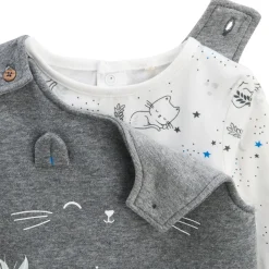Ensemble salopette bébé en molleton et t-shirt Chatmallow