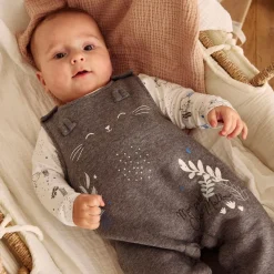 Ensemble salopette bébé en molleton et t-shirt Chatmallow