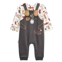 Ensemble salopette bébé en molleton et t-shirt Toutouyoutou