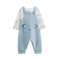 Ensemble salopette bébé en molleton et t-shirt Félintrépide