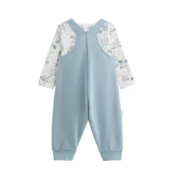 Ensemble salopette bébé en molleton et t-shirt Félintrépide