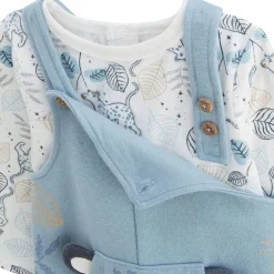 Ensemble salopette bébé en molleton et t-shirt Félintrépide