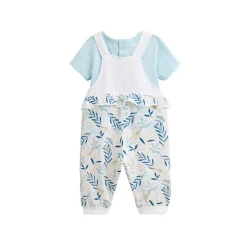 Ensemble salopette bébé en gaze de coton et t-shirt Iskia