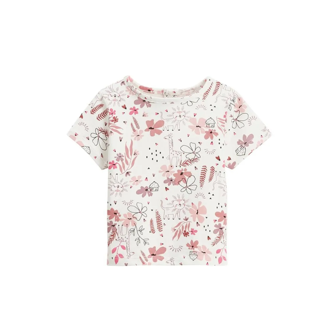 Ensemble salopette bébé en gaze de coton et t-shirt Petit Safari