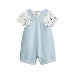 Ensemble salopette bébé en chambray et t-shirt Elliot
