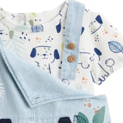 Ensemble salopette bébé en chambray et t-shirt Elliot
