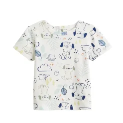 Ensemble salopette bébé en chambray et t-shirt Elliot