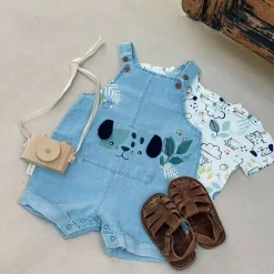 Ensemble salopette bébé en chambray et t-shirt Elliot