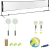 Ensemble set complet de badminton, pickleball et volleyball 3 en 1 réglable noir