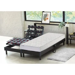 Ensemble TPR tous plots réglables + Matelas Mousse 2x90x200 cm MEMORYLUX