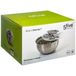Essoreuse à salade en inox - 3,5 L - Argent