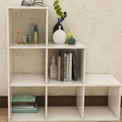 Etagère 6 cases - 105x29x107cm - Blanc