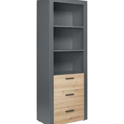 Etagère de rangement 3 niches 3 tiroirs L68cm BETO