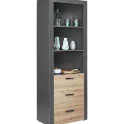 Etagère de rangement 3 niches 3 tiroirs L68cm BETO