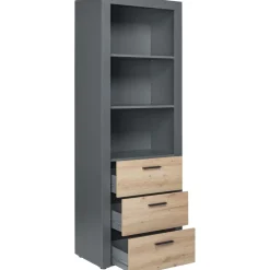 Etagère de rangement 3 niches 3 tiroirs L68cm BETO
