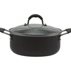 Faitout aluminium 24 cm avec couvercle en verre tous feux dont induction