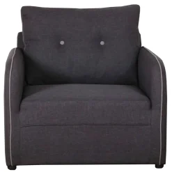 Fauteuil convertible déplimousse tissu gris anthracite VINYL