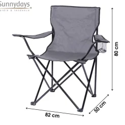 Fauteuil de camping - Gris anthracite
