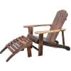 Fauteuil de jardin adirondack chaise longue chaise plage avec tabouret bois de sapin