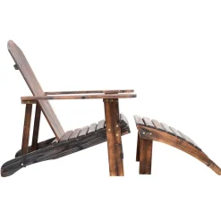 Fauteuil de jardin adirondack chaise longue chaise plage avec tabouret bois de sapin