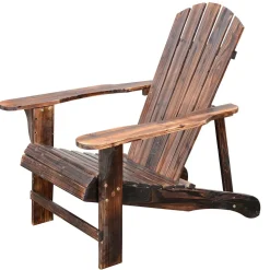Fauteuil de jardin adirondack chaise longue chaise plage avec tabouret bois de sapin