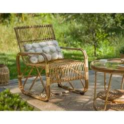 Fauteuil de jardin carré en rotin tressé - Jardiline