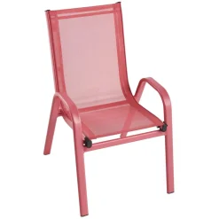 Fauteuil de jardin enfant - Textilène et acier - Rouge