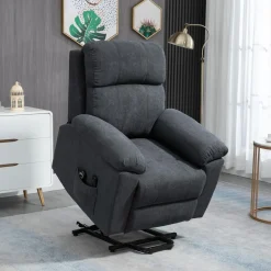 Fauteuil de massage fauteuil releveur électrique inclinaison réglable repose-pied ajustable tissu gris