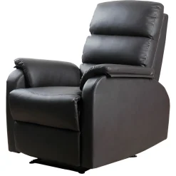 Fauteuil de relaxation inclinable avec repose-pied ajustable revêtement synthétique brun foncé