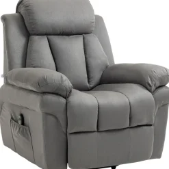Fauteuil de relaxation électrique fauteuil releveur inclinable avec repose-pied ajustable tissu gris